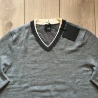 НОВ оригинален сив вълнен пуловер PAL ZILERI размер 54 / XL от Италия, снимка 3 - Пуловери - 43225578