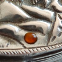 Възрожденска сребърна високо пробна кутия двустранно кована сребро 800 проба, снимка 2 - Антикварни и старинни предмети - 43760946