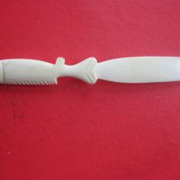 Страхотен нож от слонова кост 19 век, снимка 2 - Колекции - 37853499