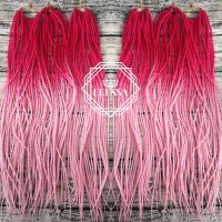 Сенегалски Плитки - Туистери за Коса, Цвят - Омбре Тъмно Розово / Светло Розово Код 1686, снимка 5 - Аксесоари за коса - 26942678