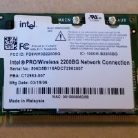 Intel Pro/Wireless 2200BG 802.11B/G Mini PCI Network Card WIFI, снимка 1 - Части за лаптопи - 38345041