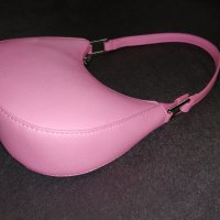 Малка дамска кожена чанта за рамо в розов цвят, снимка 13 - Чанти - 43733574