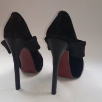 Черни обувки на висок ток 37 номер матови лачени, снимка 2 - Дамски елегантни обувки - 26626630
