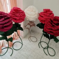 Големи рози на стойка/стебло за декорация или подарък, снимка 2 - Подаръци за сватба - 43953944