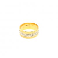 Златен пръстен брачна халка 3,81гр. размер:58 14кр. проба:585 модел:0119-1, снимка 1 - Пръстени - 37734145