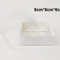 картонена кутия с прозрачен капак картонени кутии за ръчна изработка сувенир сапун фигурка кутийка , снимка 1 - Други - 37187304