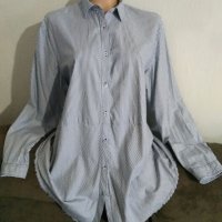 Риза-туника SISLEY в бяло-синьо райе,L/XL, снимка 1 - Туники - 40871449