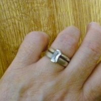 Масивен сребърен пръстен с голям бял кристал, снимка 5 - Пръстени - 38796161