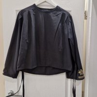 Дамска елегантна черна риза, снимка 1 - Ризи - 37630522