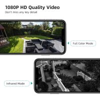 Комплект 2 бр. Външни WIFI безжични охранителни HD камери DEKCO,PIR/сирена/2-посочно аудио/IP66, снимка 3 - HD камери - 44061306
