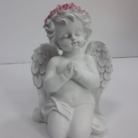 Ангел бял с розов венец - голям., снимка 3 - Статуетки - 37925809