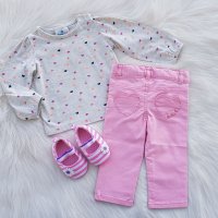 Дънки блузка и буйки за бебе 6 месеца , снимка 10 - Комплекти за бебе - 35292988