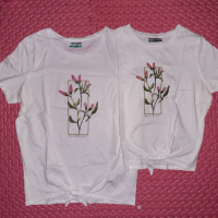 Промо!Блузки за мама и дъщеря 100% био памук!, снимка 5 - Детски Блузи и туники - 36553675