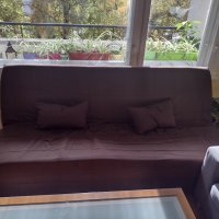 Кафяв клик клак диван, снимка 2 - Дивани и мека мебел - 43096880