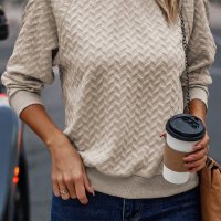 Дамски пуловер в бежово, снимка 3 - Блузи с дълъг ръкав и пуловери - 43717039
