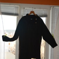 Зимен черен пуловер от букле с висока яка и копчета, снимка 3 - Блузи с дълъг ръкав и пуловери - 43828637