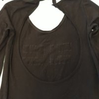 Черна блуза с камъни маркова CELIN в. Много красива , ефектна, гол гръб, връзване зад врата , снимка 9 - Ризи - 37445087