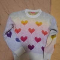 Дамски цветен пуловер , снимка 1 - Блузи с дълъг ръкав и пуловери - 43766821