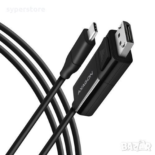 Кабел USB Type C към Display Port 1.8м. Axagon RVC-DPC Черен Адаптер USB-C към DP, снимка 1