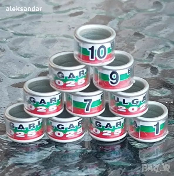 Пръстени за гълъби, папагали,канари за 2025 г, снимка 1