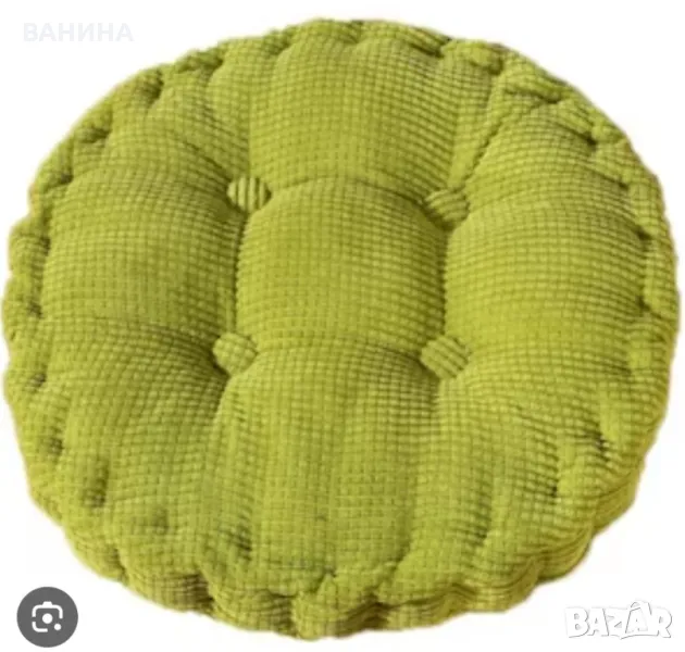 КРЪГЛА РАИРАНА ВЪЗГЛАВНИЦА ЗА СТОЛ  Ф40см., снимка 1