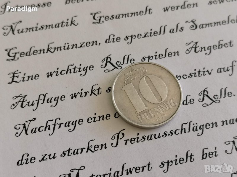 Монета - Германия - 10 пфенига | 1968г.; серия А, снимка 1