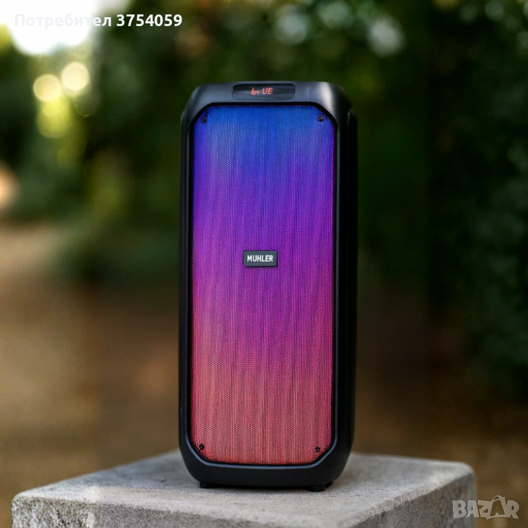 Активна тонколона Muhler MAX881R с два микрофона и дистанционно – мощен звук, без кабели и ограничен, снимка 1