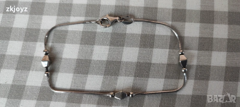 ИТАЛИАНСКА СРЕБЪРНА ГРИВНА с РОМБОВЕ 4.23 ГРАМА/ ПРОБА 925, снимка 1