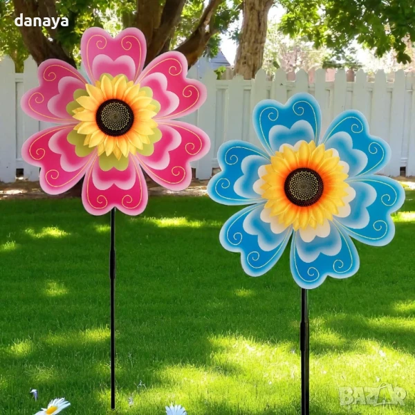 5950 Декоративна вятърна въртележка Цвете, 70 см, снимка 1