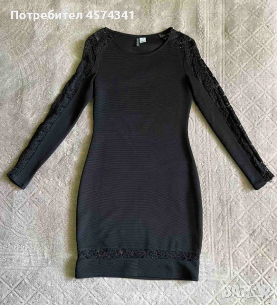 Елегантна черна официална рокля H&M, снимка 1