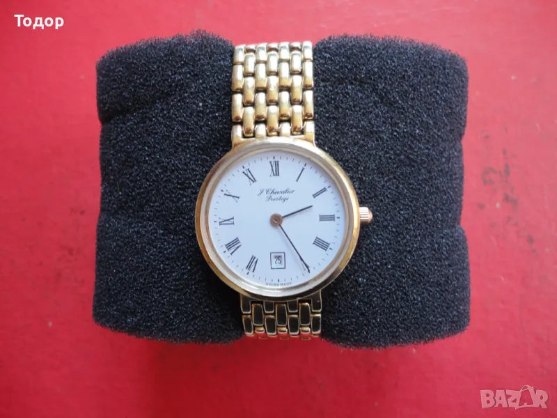 Позлатен швейцарски часовник  G Chevalier Prestige, снимка 1