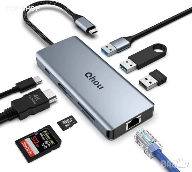 USB C хъб 4K HDMI докинг станция, снимка 1