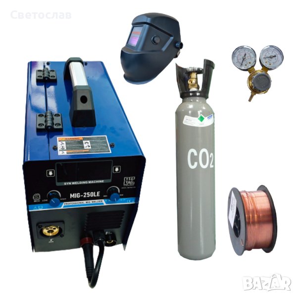 Телоподаващ синергичен апарат TIGTAG MIG250LE пълен комплект, снимка 1