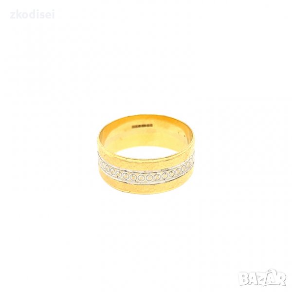 Златен пръстен брачна халка 3,81гр. размер:58 14кр. проба:585 модел:0119-1, снимка 1