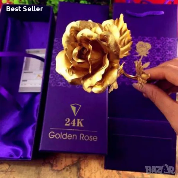 🔥📣ПРОМОЦИЯ на ИЗКУСТВЕНА ЗЛАТНА РОЗА🔥📣🔥 💥💥ПРОМО ЦЕНА: 12,99 ЛВ.💥💥, снимка 1