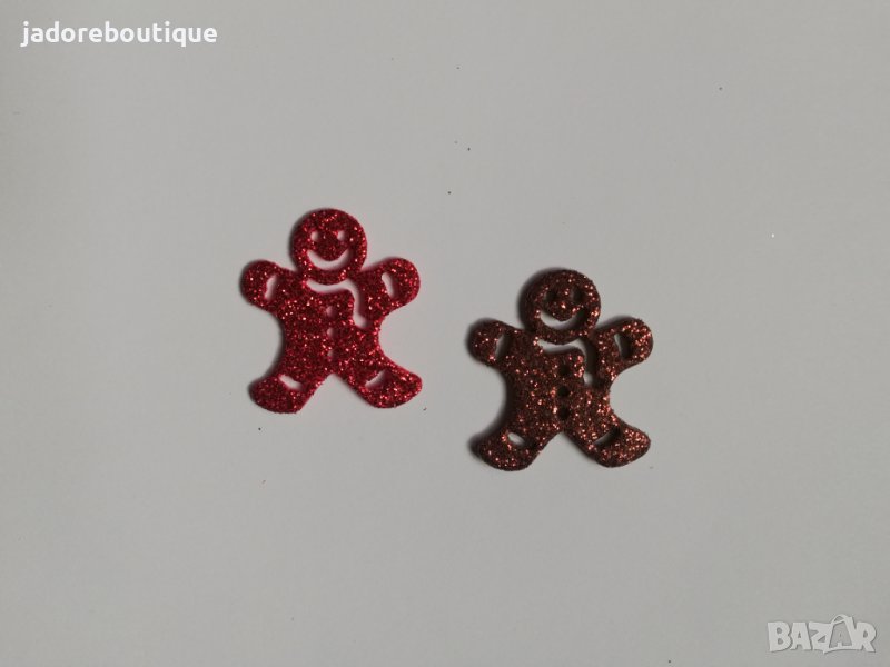 Елемент от гумена хартия джинджифилово човече коледа 4 бр скрапбук декорация , снимка 1