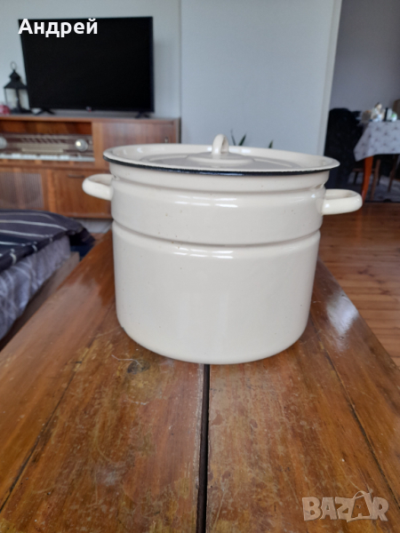 Стара Емайлирана тенджера #8, снимка 1