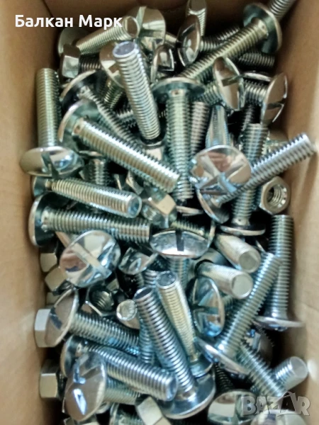 Болтове с полуобла глава и широка периферия Zn, PZ,М8х35 +гайки – 100 броя 🔩, снимка 1