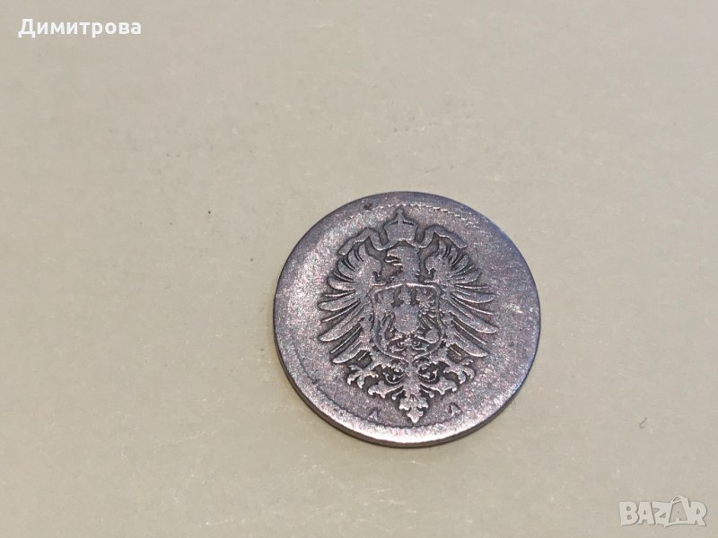 Германска Империя 5 пфенинга 1874 буква А, снимка 1