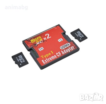 ANIMABG Високоскоростна Dual Micro SD, Конвектор на карти, Адаптер MicroSD към Compact Flash тип I, снимка 1