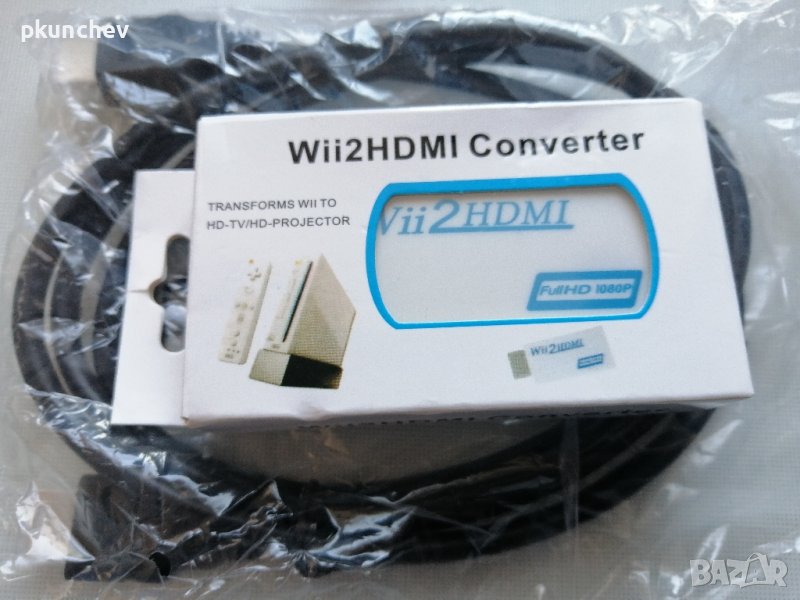 Wii to HDMI преходник + HDMI кабел за Nintendo Wii, снимка 1