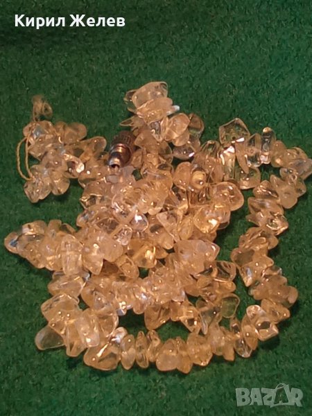 СТАРО СКЪПОЦЕННО ИСКРЯЩО РЕТРО АРТ КОЛИЕ НАТУРАЛЕН ПЛАНИНСКИ КРИСТАЛ РЪЧНО НИЗАН НАКИТ 34637, снимка 1