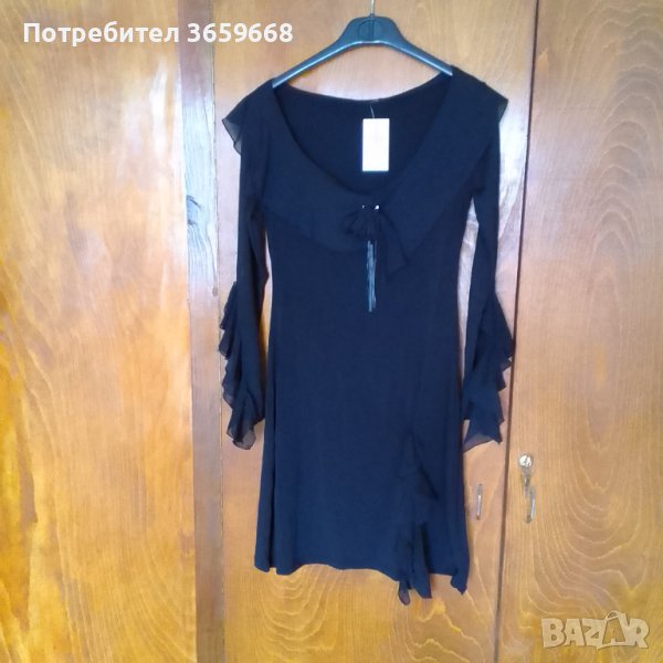  Mалка черна рокля/туника ,НОВА,размер М, снимка 1