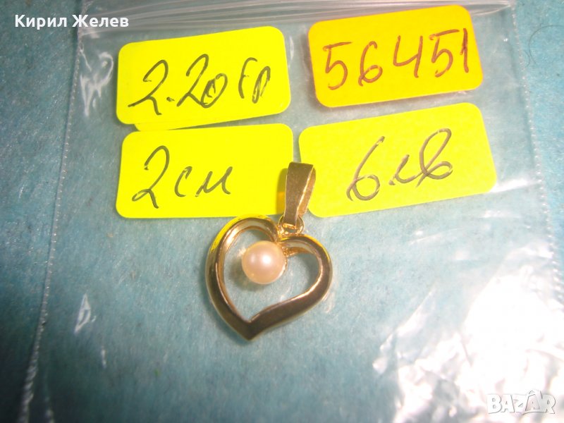 ПОЗЛАТЕНО ПЕРЛЕНО СЪРЧИЦЕ АРТ НУВО СТИЛЕН КРАСИВ МЕДАЛЬОН ВИНТИДЖ ПЕНДАНТ 56451, снимка 1