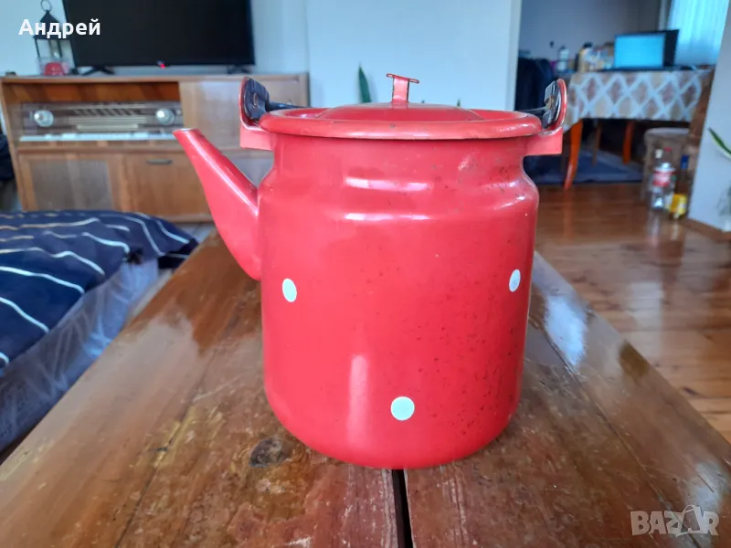 Стар емайлиран чайник #76, снимка 1