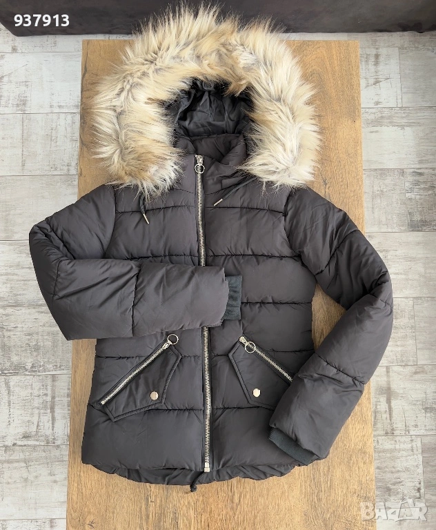 Дамско черно зимно яке, снимка 1