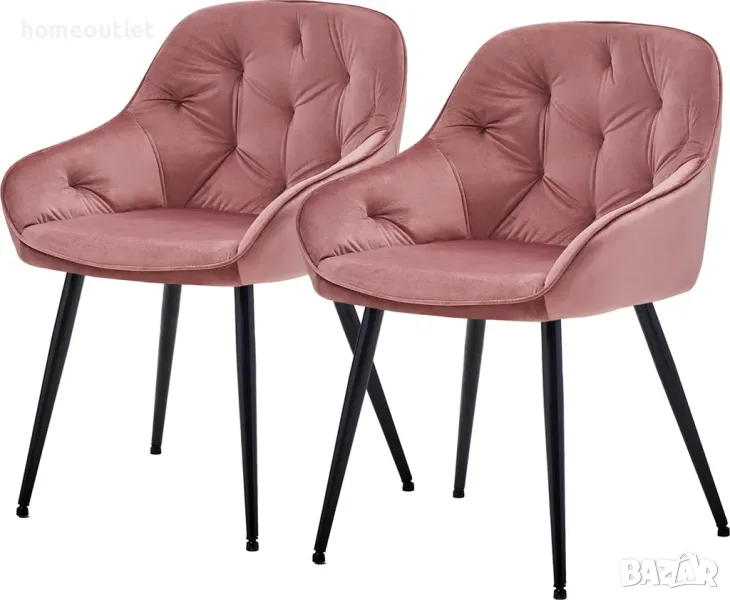 Висококачествени трапезни столове тип кресло - комплект от 2бр C-U-DC-0085PK, снимка 1