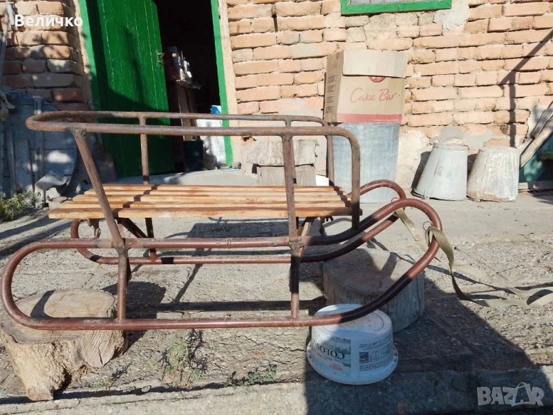 Дървена ретро шейна, снимка 1