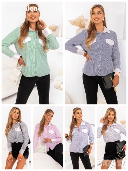 Дамска риза с копчета на райета Jackie, 6цвята , снимка 1