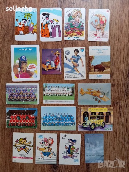 Стари календарчета, пощенски картички, жокери от карти, картинки лего, снимка 1